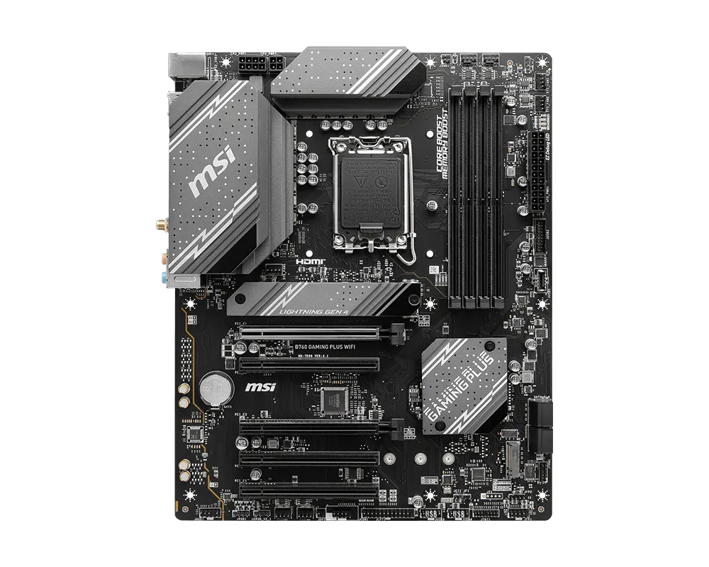 MSI B760 GAMING PLUS WIFI DDR5 ATX Motherboard, LGA 1700 Socket, Intel B760 Chipset, Intel Wi-Fi 6E, 5x PCI-E x16 Slot, 2x M.2 Storage | 911-7D98-012 / 911-7D98-051 - PC Builder UAE