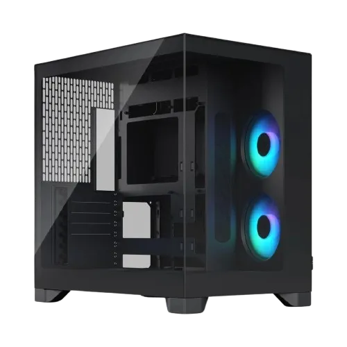 Fractal Design Pop 2 Vision RGB Black TG Light Tint, Dual-Chamber E-ATX Mid-Tower Case, 4x Aspect 12X Reverse RGB Fans, Panoramic Glass | FD-C-POV2A-02 - PC Builder UAE
