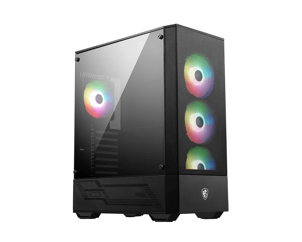 MSI MAG Forge 112R Mid Tower Gaming PC Case, Tempered Glass Panel, 240mm Radiator Support, Mount Up to 6 Fans, ARGB Mystic Light | 306-7G16X26-HH9 - PC Builder UAE